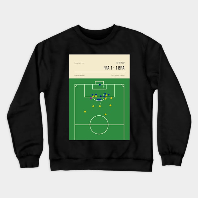 Roberto Carlos Free Kick banana shot goal Crewneck Sweatshirt by jornvanhezik